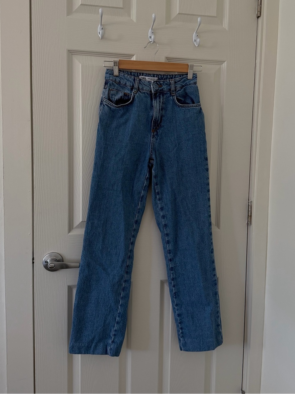 Zara Straight-Leg Classic Blue Denim Jeans